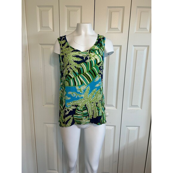 Margarita womens Tropical Print Sleeveless Top NWT - Picture 1 of 10